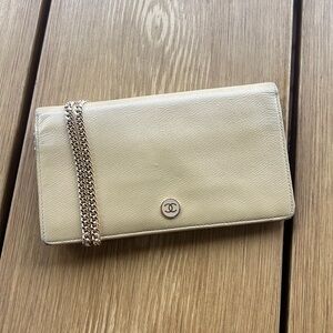 Chanel Tan Coco Wallet with Added chain Bag
